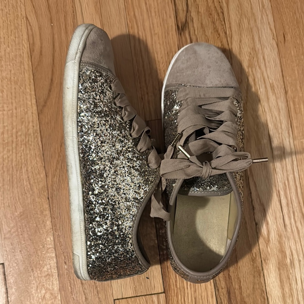Aldo Glittery Taupe Sneakers